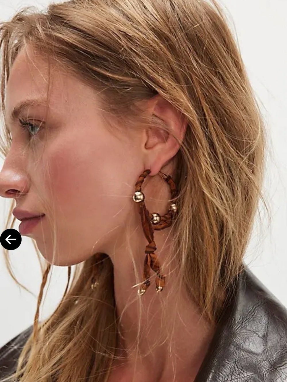 NWT Free People Lingering Love Hoops in Gold and Chocolate Colorway
